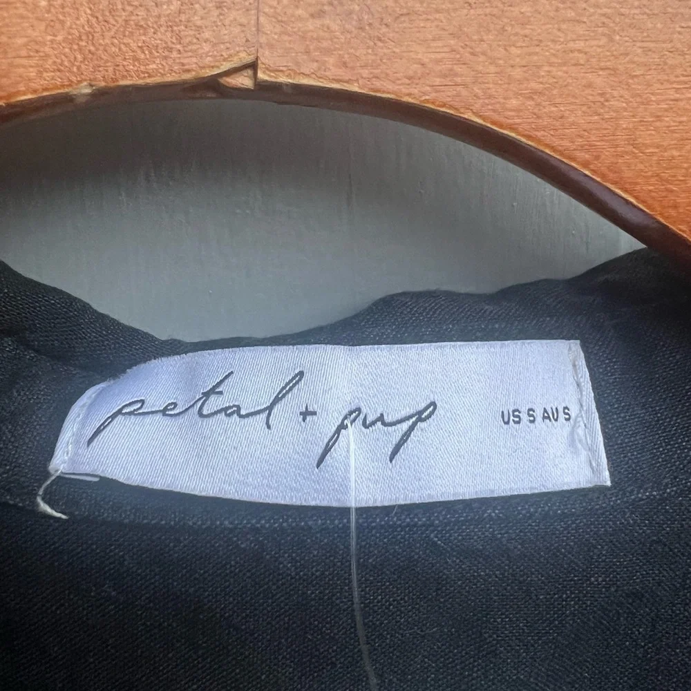 NWT Petal and Pup Isabella cotton & linen bottom up black/white romper size s - Picture 11 of 14